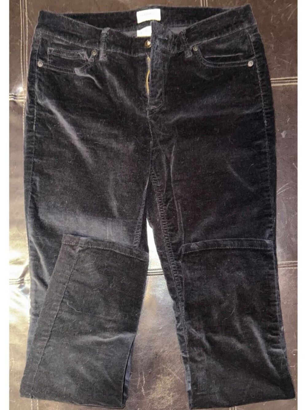 Women’s Liz Claiborne Black Corduroy Skinny Pants Classic Fit Petite Size 8P